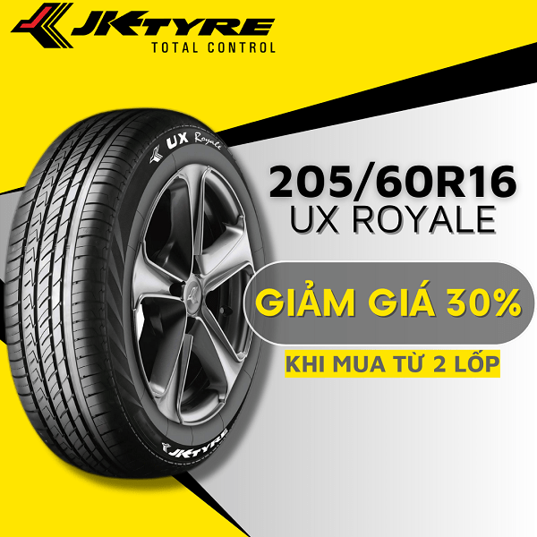 Lốp xe JK 205/60R16 UX Royale 8 Lốp xe JK 205/60R16 UX Royale